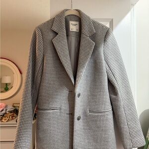 Abercrombie & Fitch Gray Checkered Jacket
